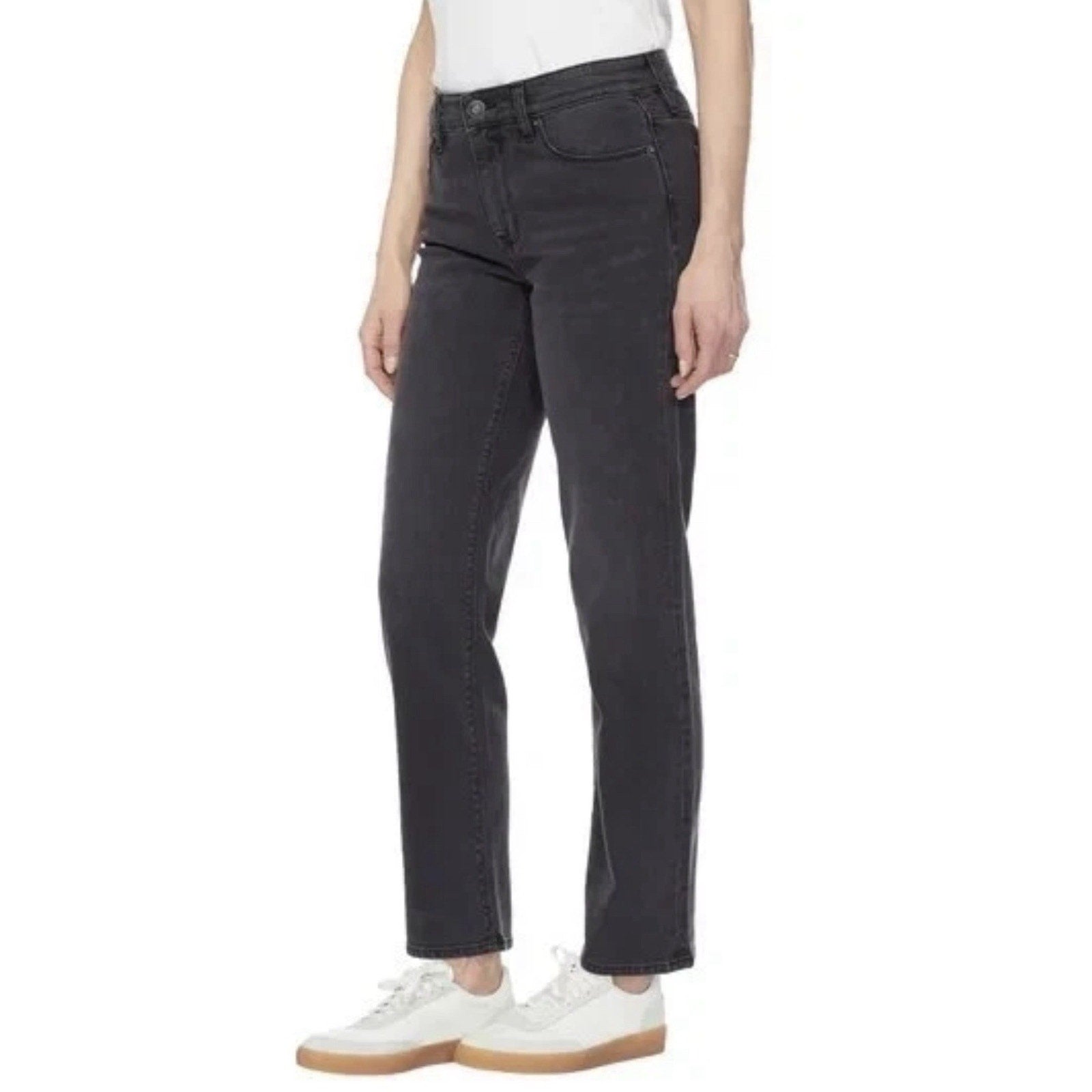 Hudson Women's Mid-Rise Signature Pockets Straight Jeans, Night Time, 29