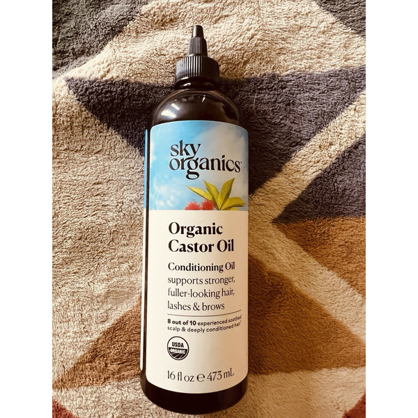 Sky Organics 16oz Castor Oil w/Wraps | Reusable Organic Castor Oil